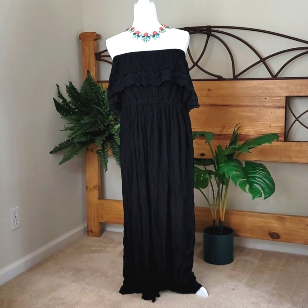 2X Black tube top dress